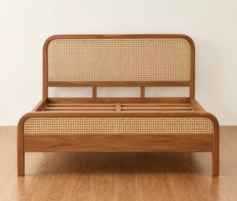 Solid teak wood bed from Indonesia furniture supplier