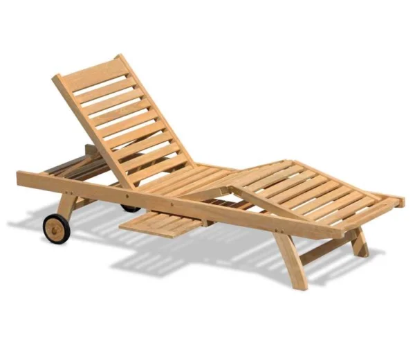 luxury teak sun lounger with arms