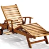 luxury teak sun lounger with arms, Teak Wood Sun Lounger, Outdoor Teak Lounger, Luxury Sunbed, Poolside Lounger, Teak Chaise Lounge