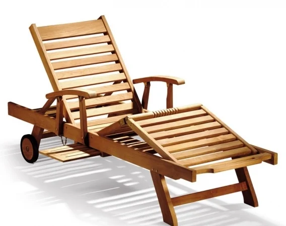 luxury teak sun lounger with arms, Teak Wood Sun Lounger, Outdoor Teak Lounger, Luxury Sunbed, Poolside Lounger, Teak Chaise Lounge